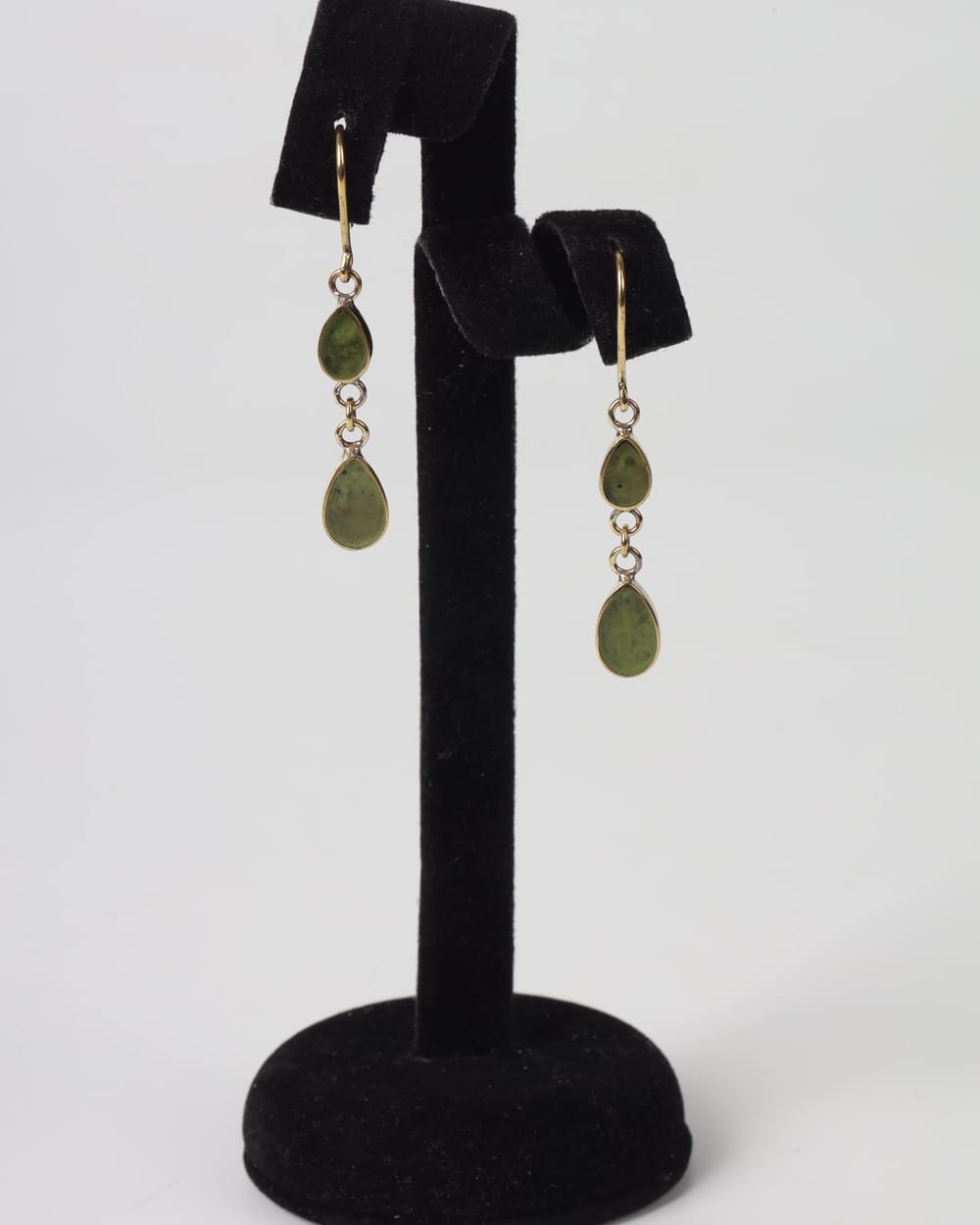 Green Gemstone Drop Earrings
