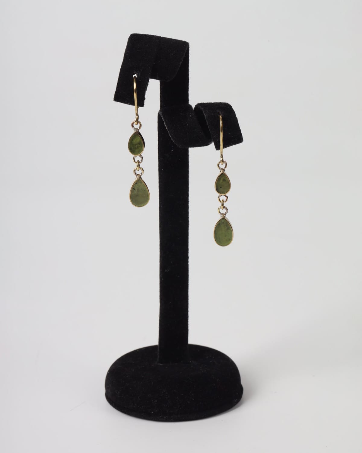 Green Gemstone Drop Earrings