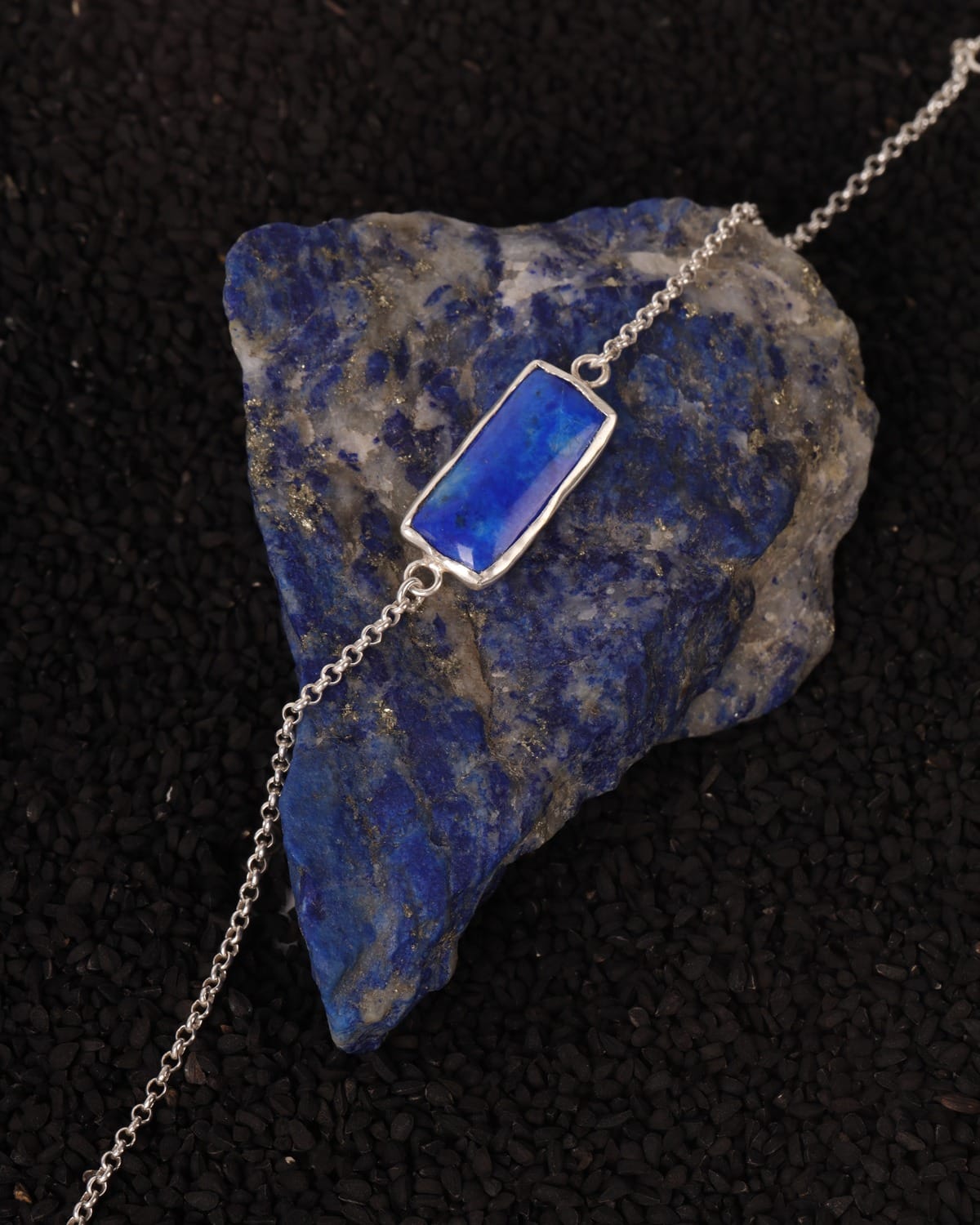 Lapis Lazuli Silver Bracelet