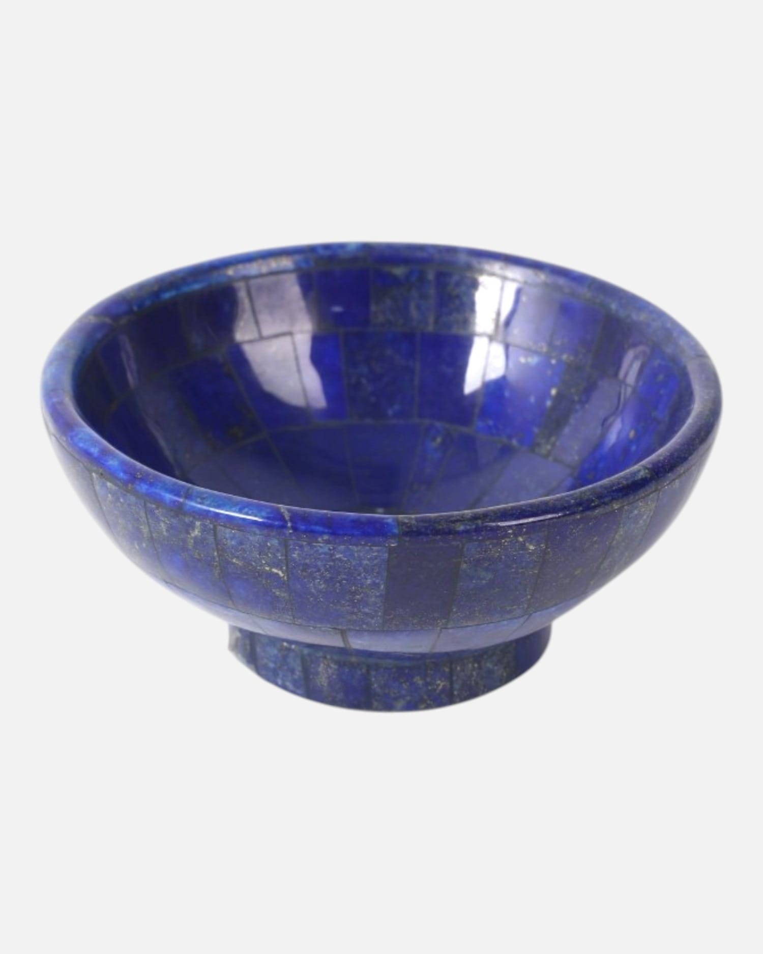 Small Lapis Stone Bowl Handmade Blue Mosaic