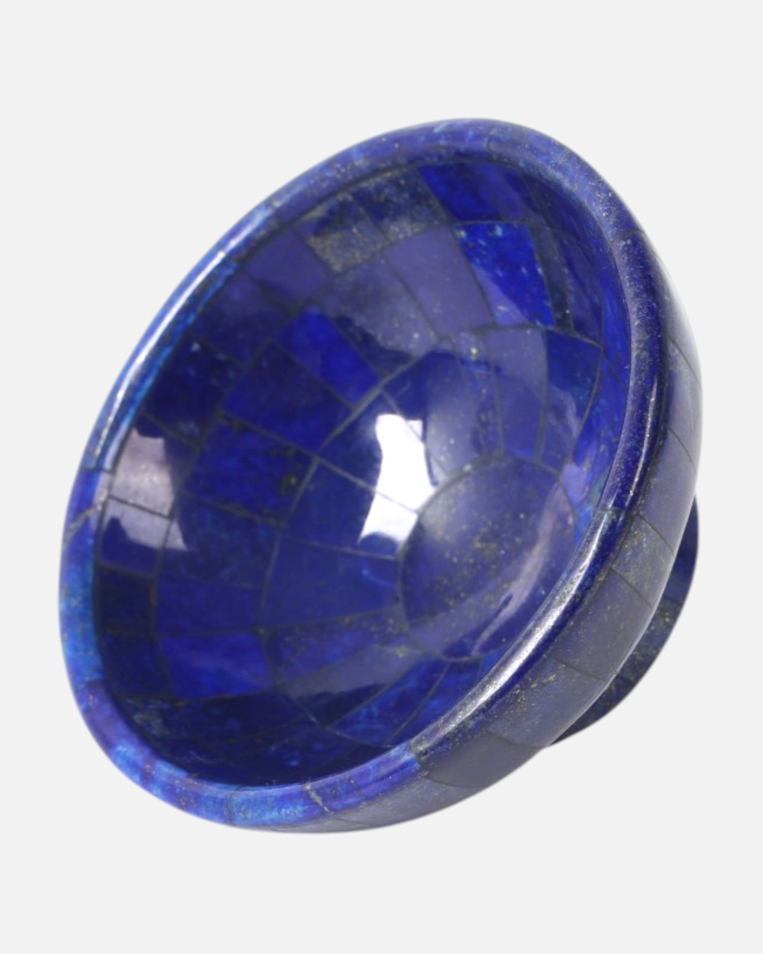Small Lapis Stone Bowl Handmade Blue Mosaic