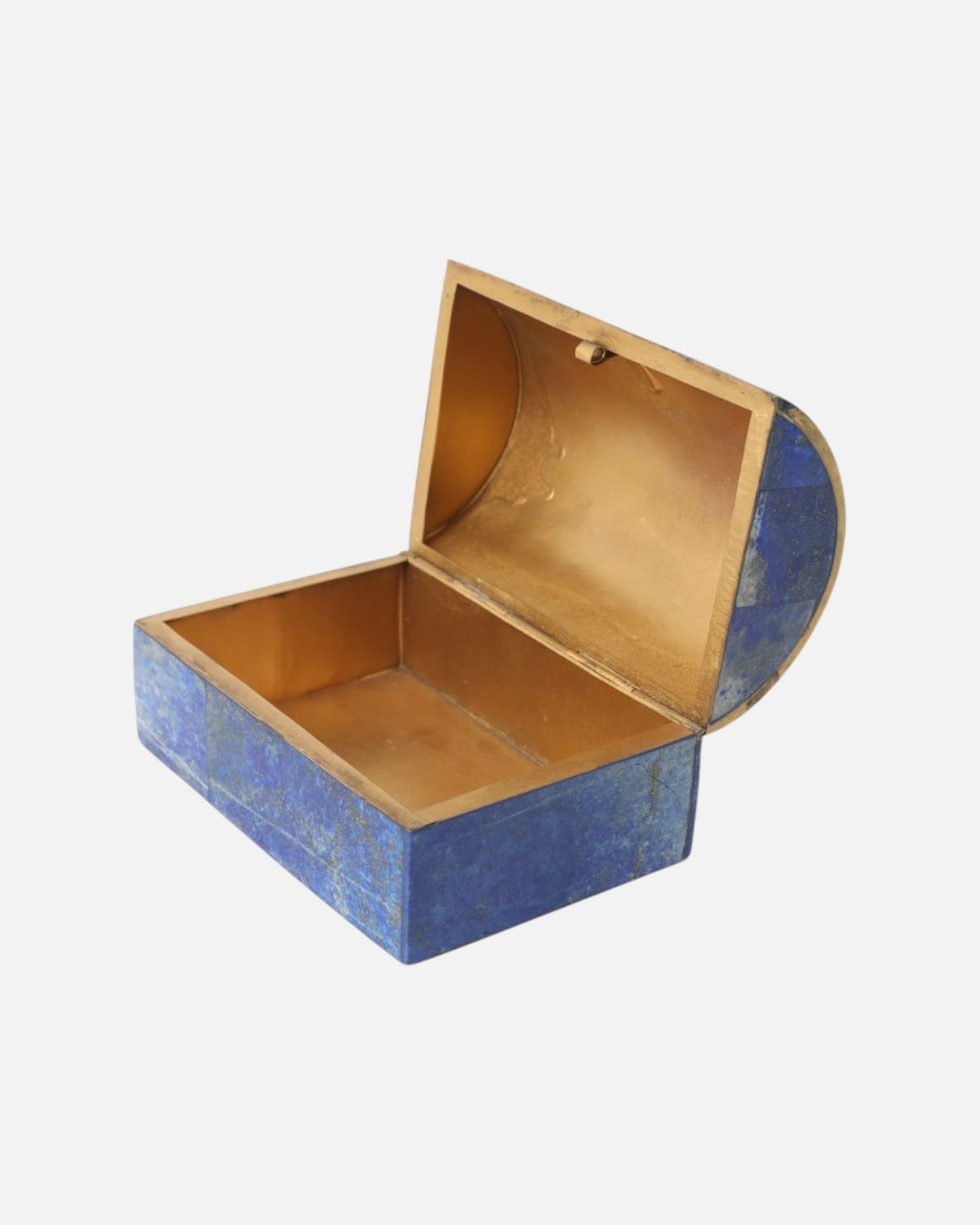 Lapis Handmade Stone Round Shape Jewelry Box