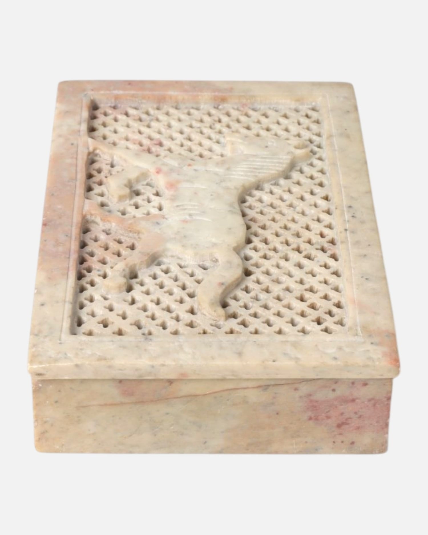 Carved Marble Horse Trinket Box