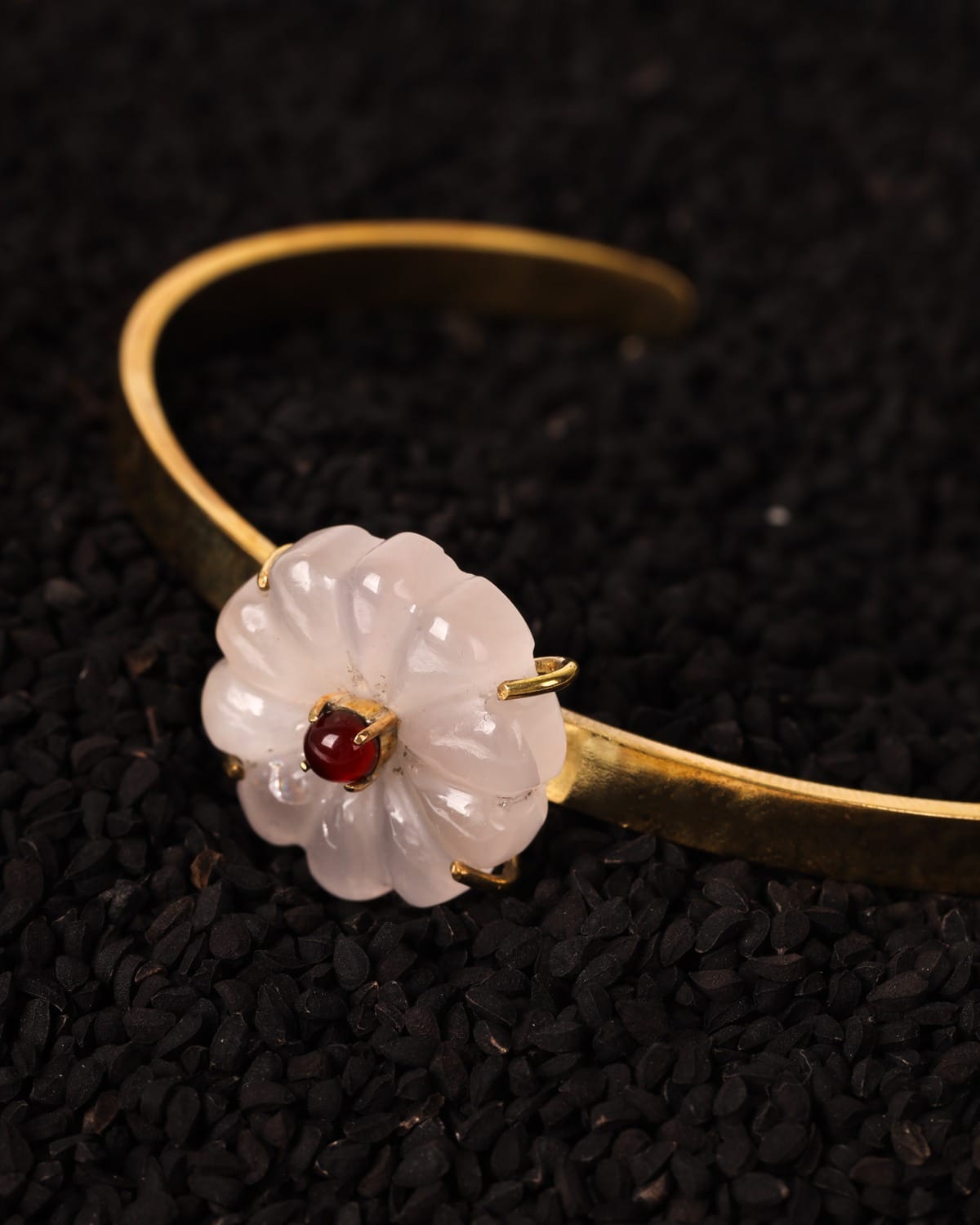 Rose Quartz Bracelet in Brass