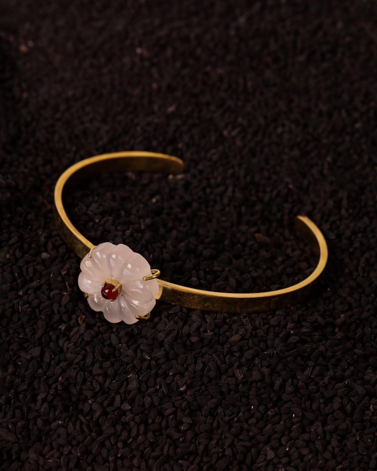Rose Quartz Bracelet in Brass