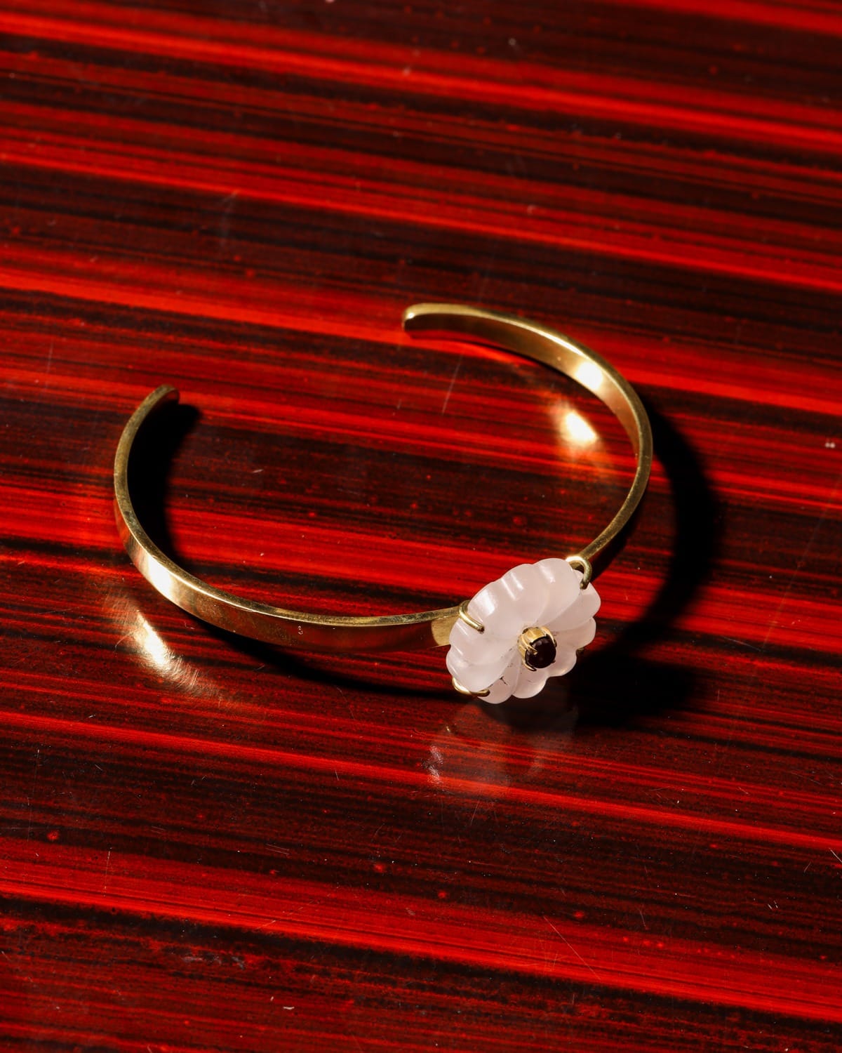 Rose Quartz Bracelet in Brass