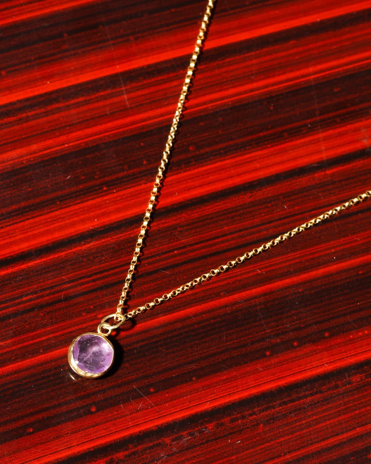 Amethyst Pendant Necklace with Gold-Plated Silver Chain