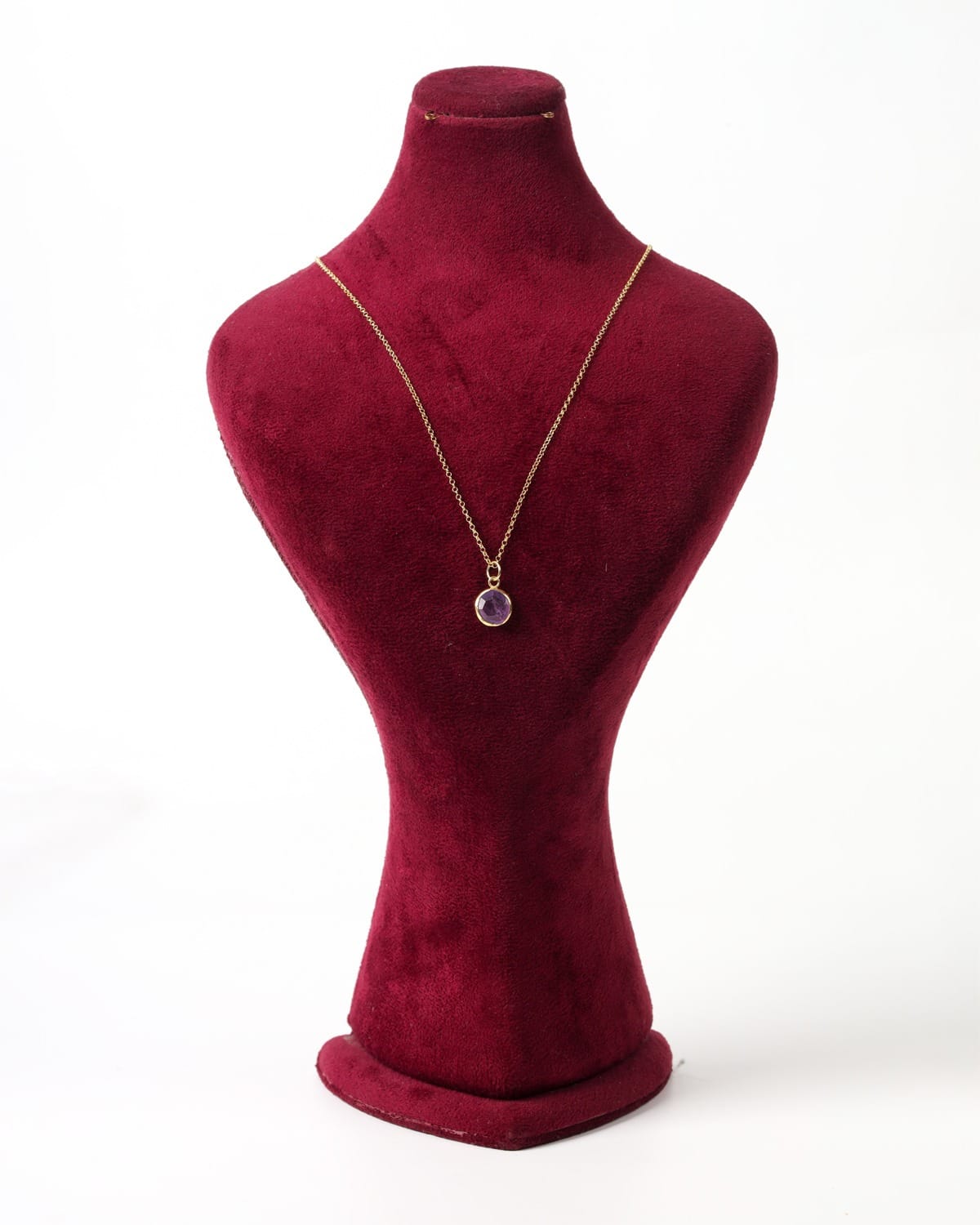 Amethyst Pendant Necklace with Gold-Plated Silver Chain