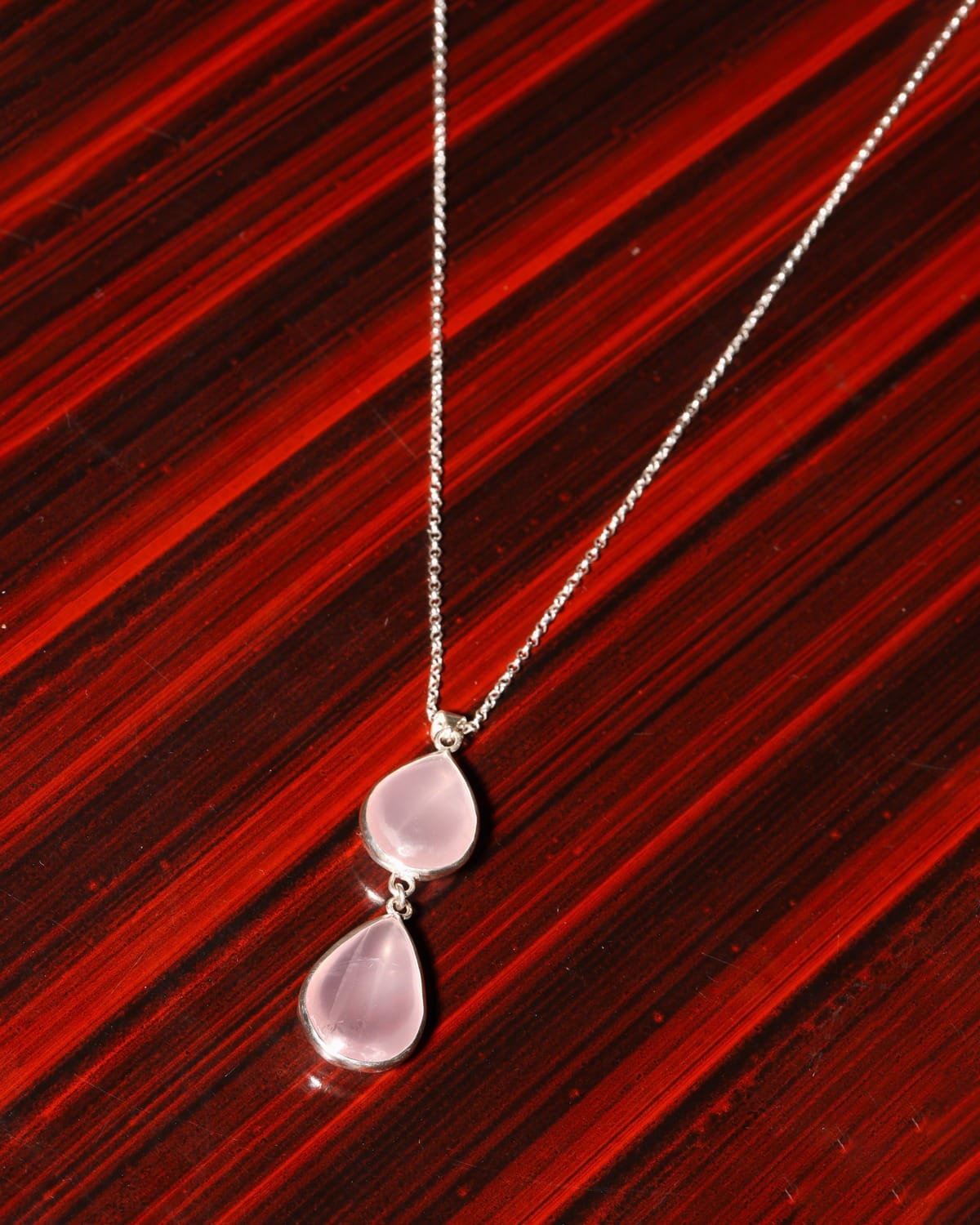 Pink Quartz Pendant Necklace – Sterling Silver 925