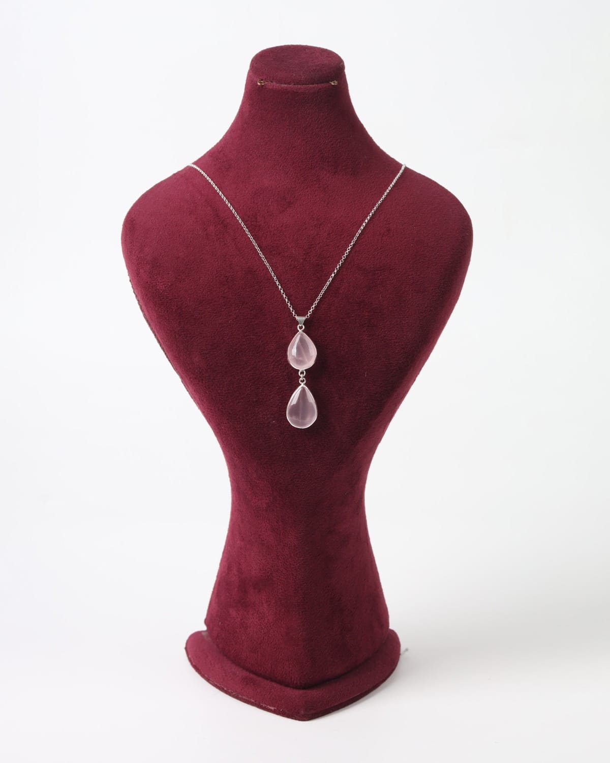 Pink Quartz Pendant Necklace – Sterling Silver 925