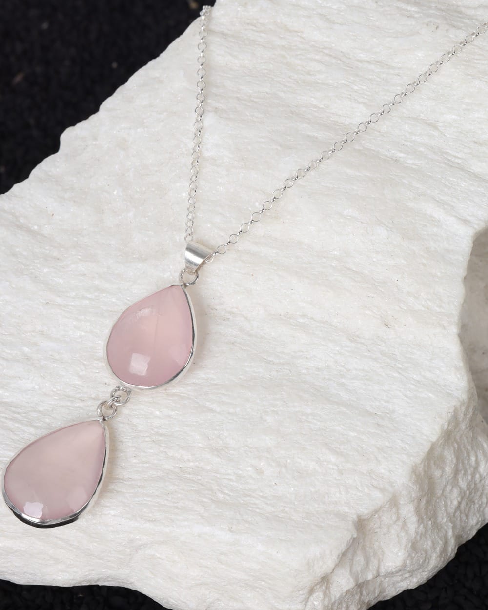 Pink Quartz Necklace – Sterling Silver 925