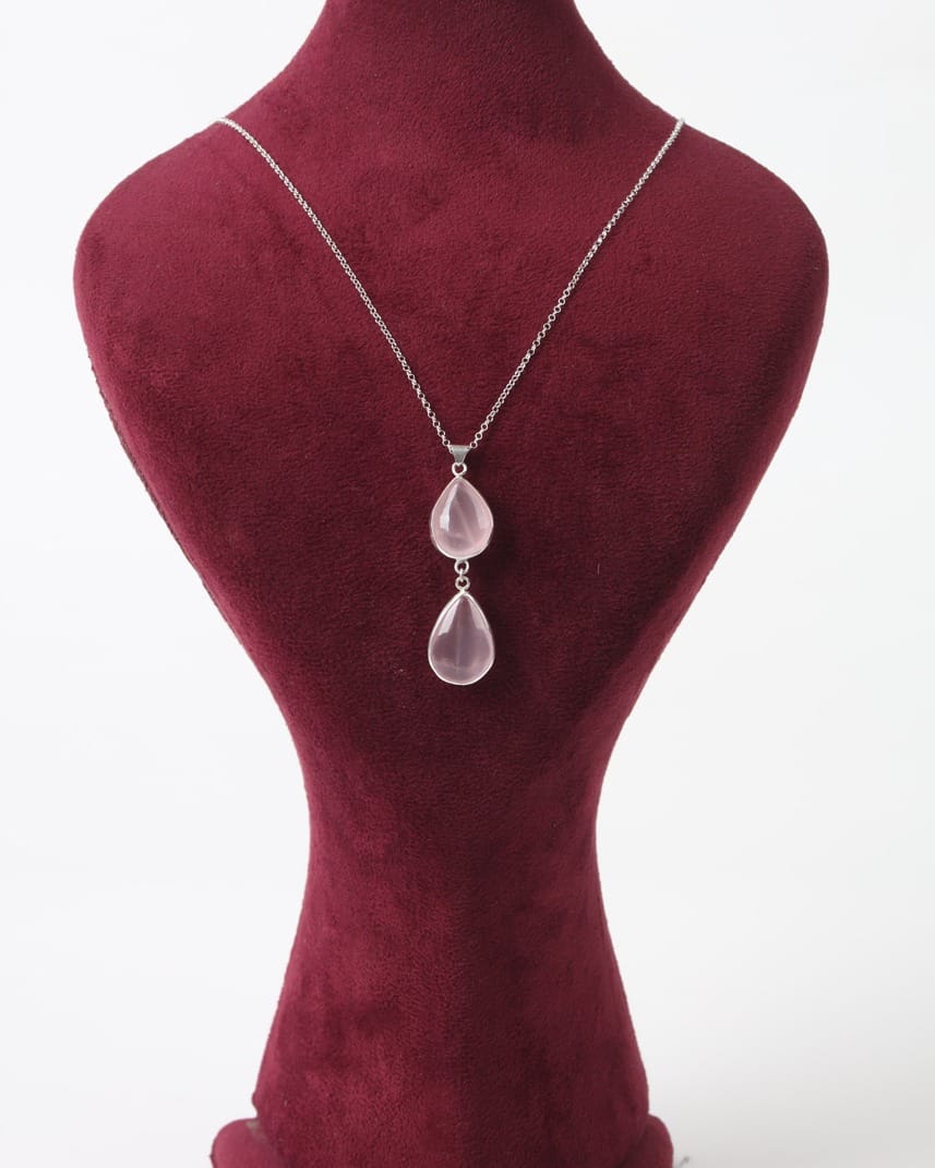 Pink Quartz Necklace – Sterling Silver 925