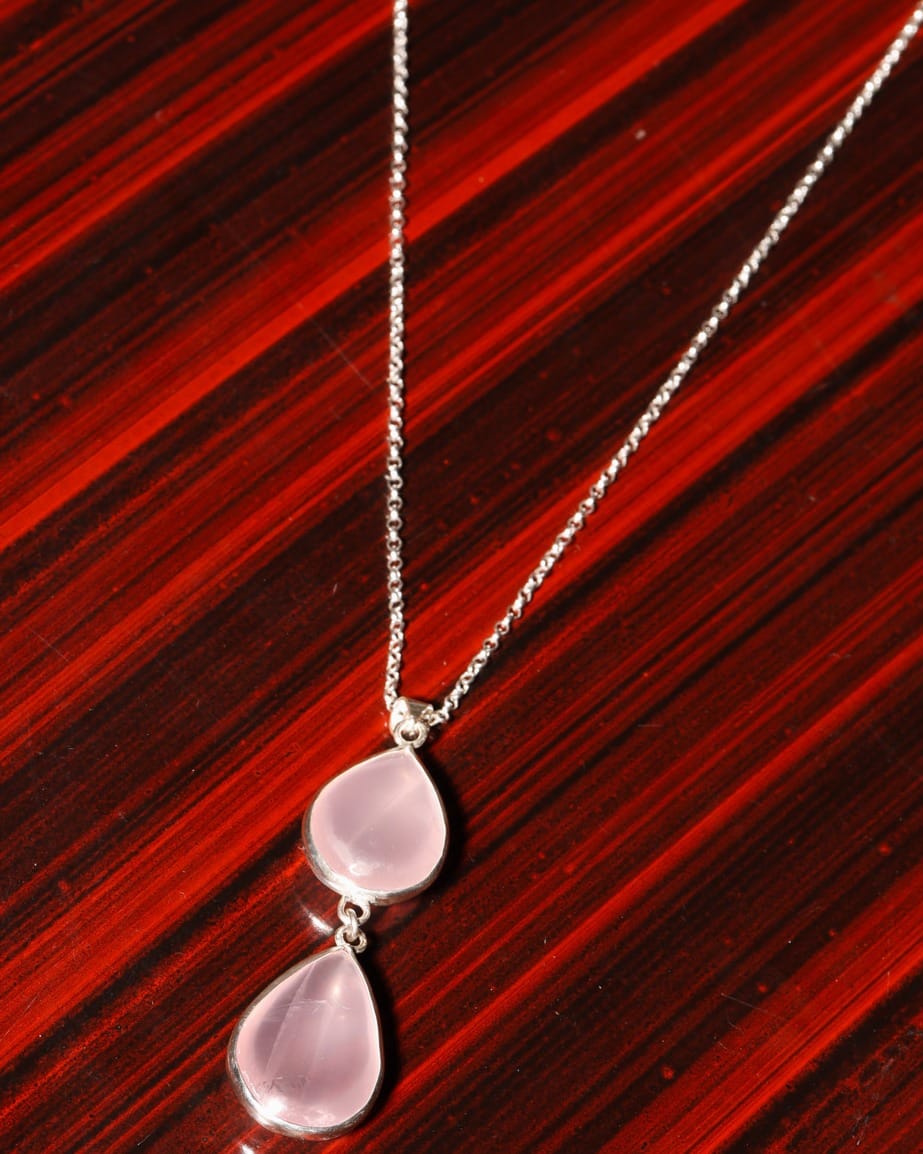 Pink Quartz Necklace – Sterling Silver 925
