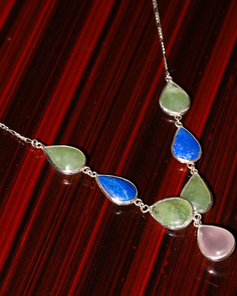 Lapis, Pink Quartz & Shah Maqsood Necklace