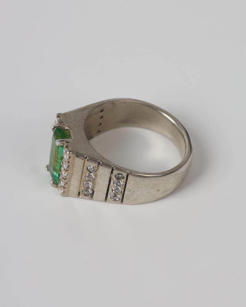 Panjshir Emerald Men’s Ring – Sterling Silver 925