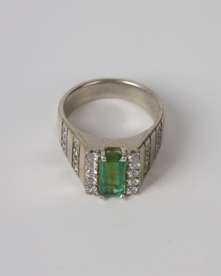 Panjshir Emerald Men’s Ring – Sterling Silver 925