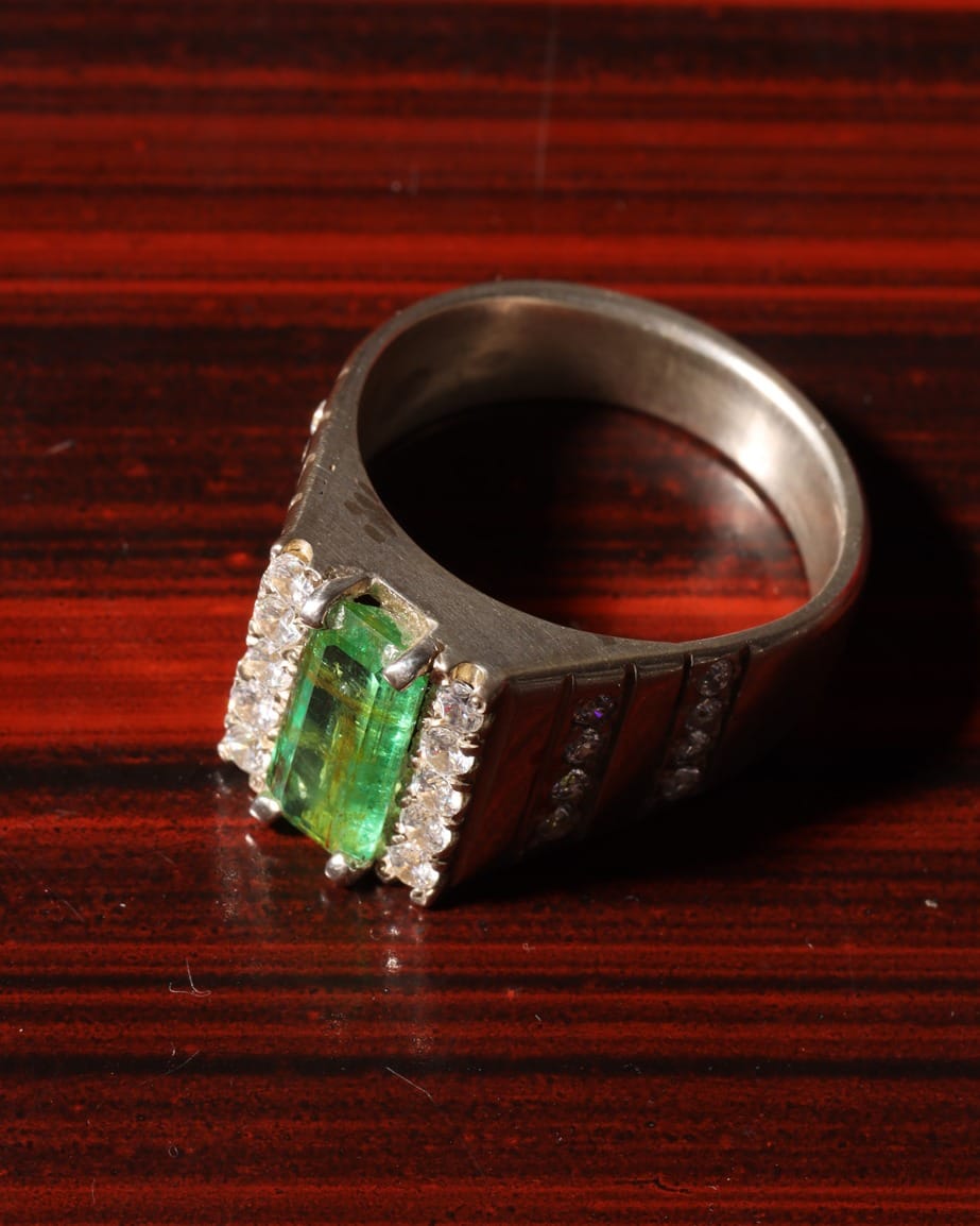Panjshir Emerald Men’s Ring – Sterling Silver 925