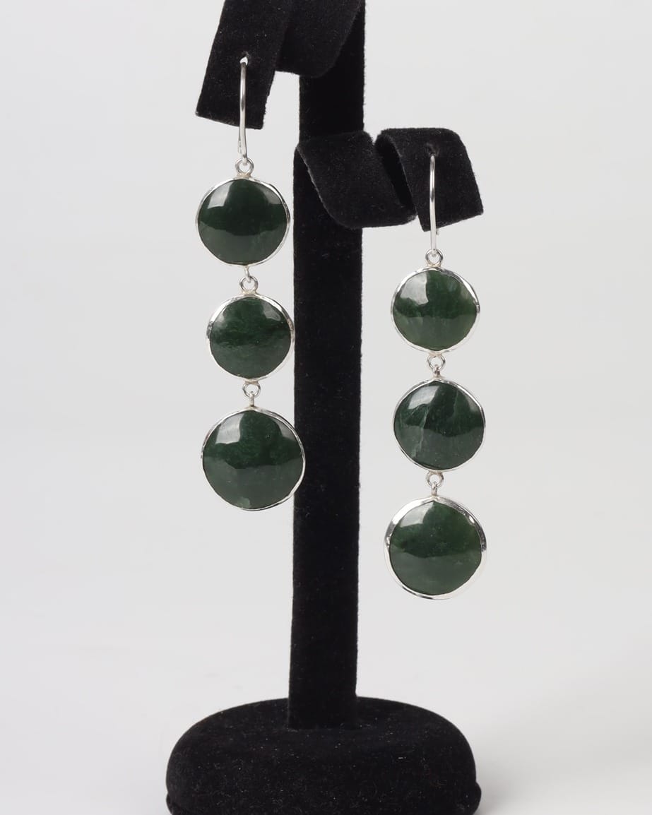 Emerald Green Nephrite Stone Jewelry Set