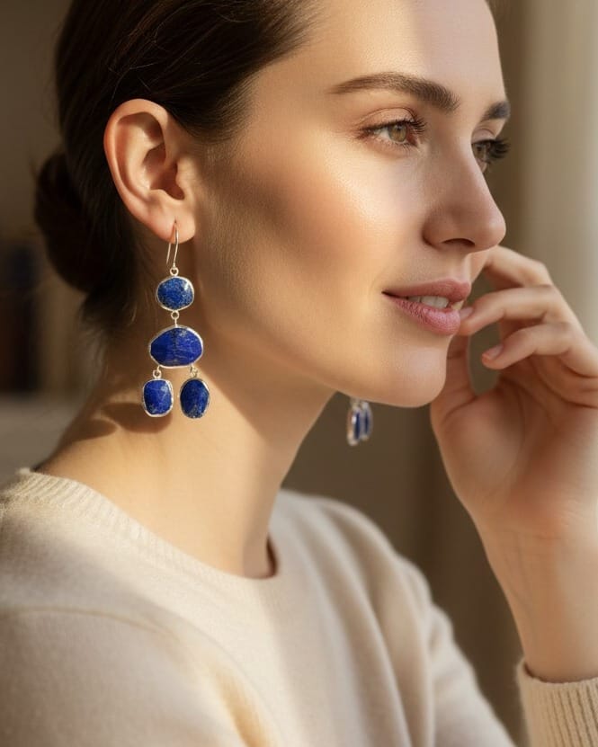 Blue Badakhshan Lapis Lazuli Earrings