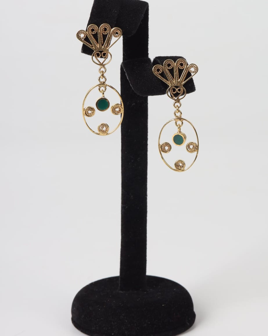 Naz Green Agate Earrings