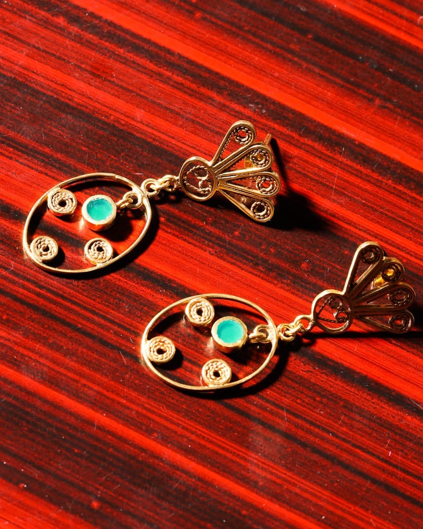 Naz Green Agate Earrings