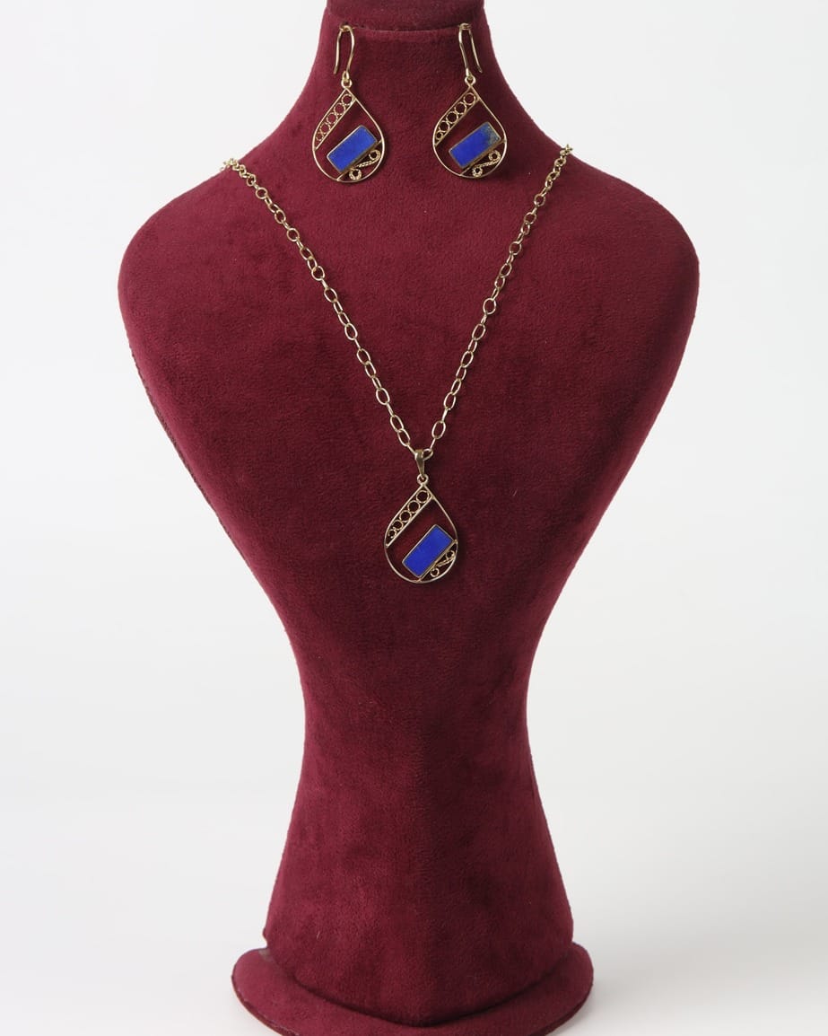 Herat Baastan Lapis Jewelry Set – Necklace & Earrings