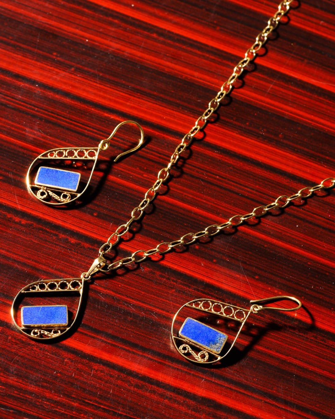 Herat Baastan Lapis Jewelry Set – Necklace & Earrings
