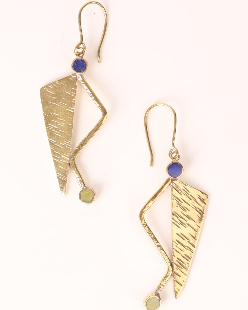 Textured Triangle Earrings