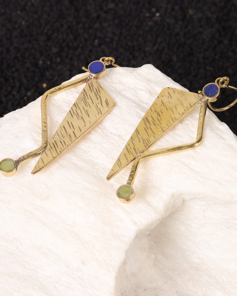 Textured Triangle Earrings