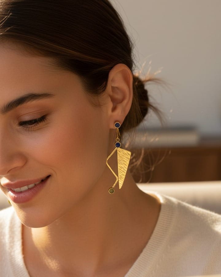 Textured Triangle Earrings