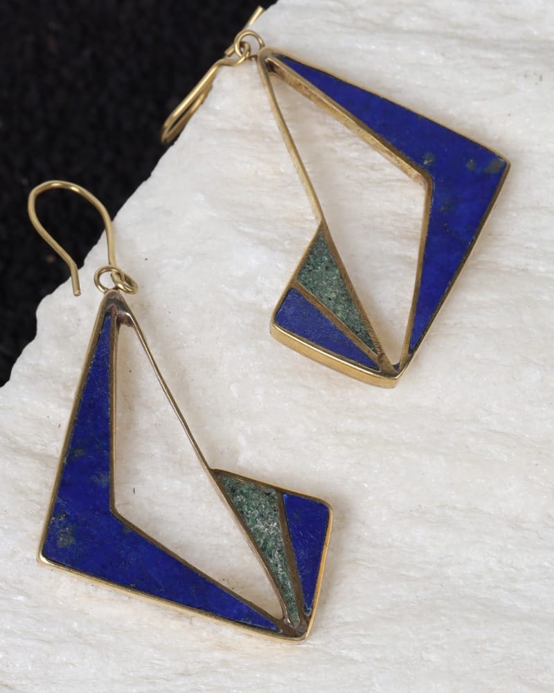 Mountain Lapis & Chrysocolla Earrings