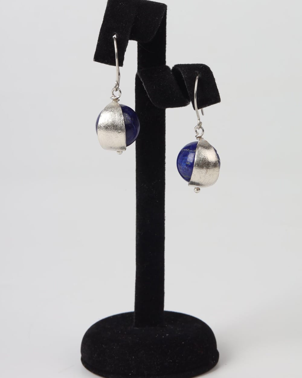 Blue Lapis Earth Bead Earrings