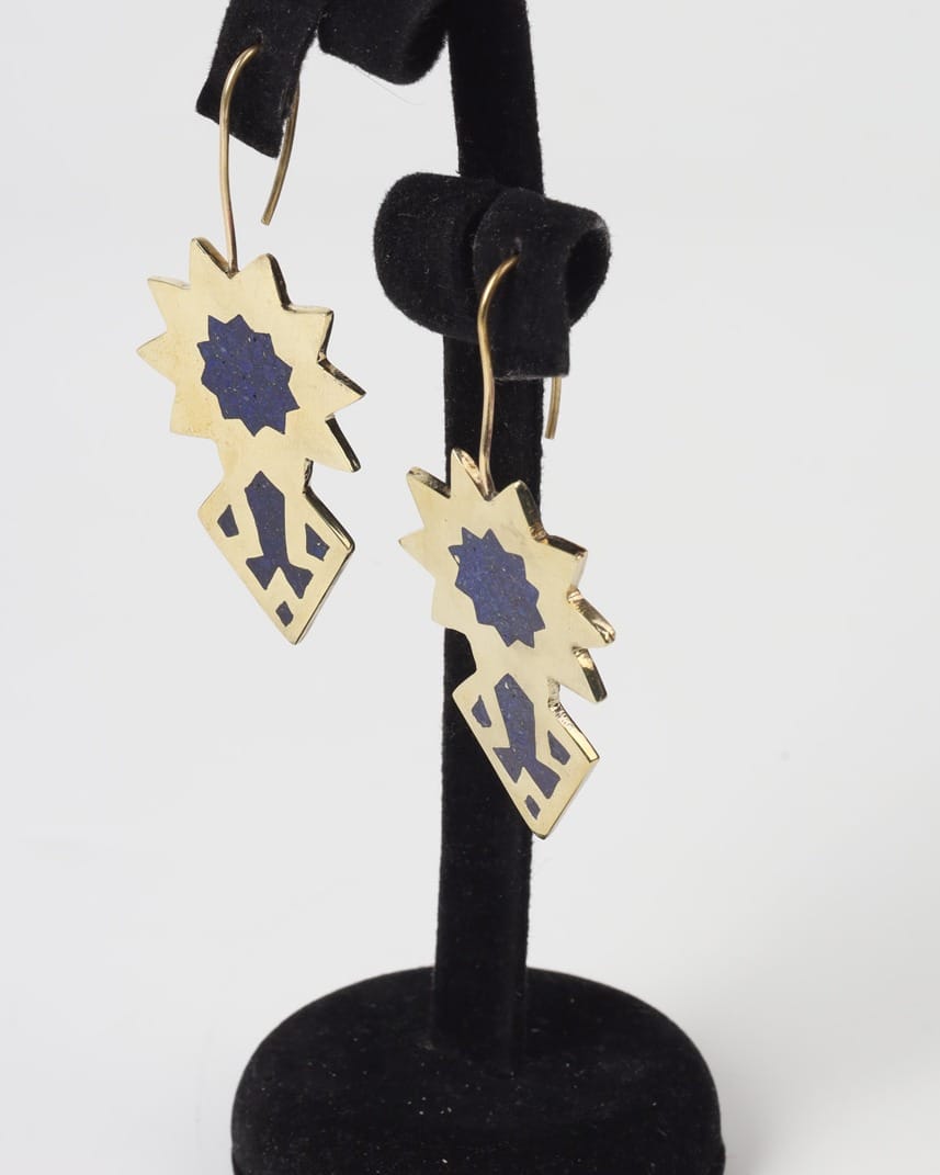 Lapis Sun Earrings – Blue Afghan Design