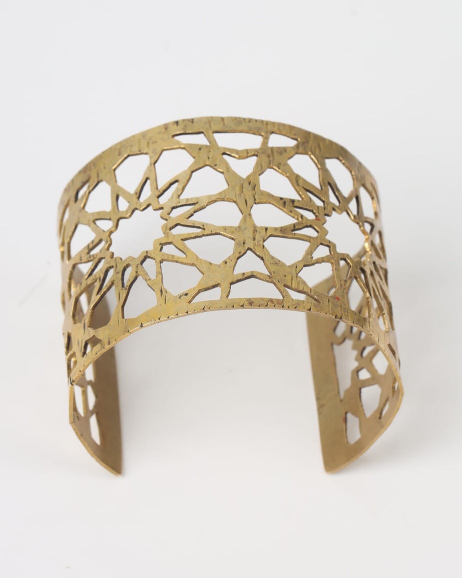 Afghan Gold Textured Cuff Bracelet