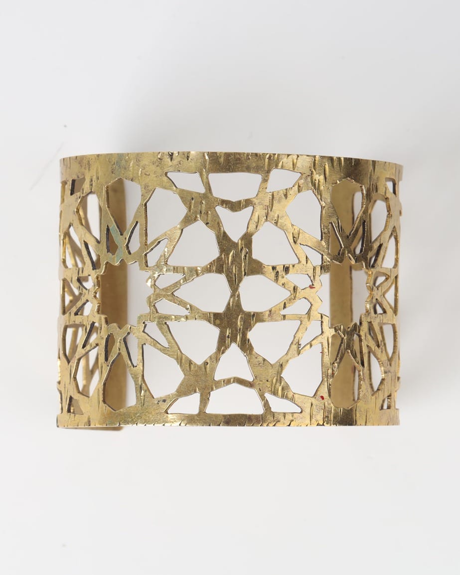 Afghan Gold Textured Cuff Bracelet