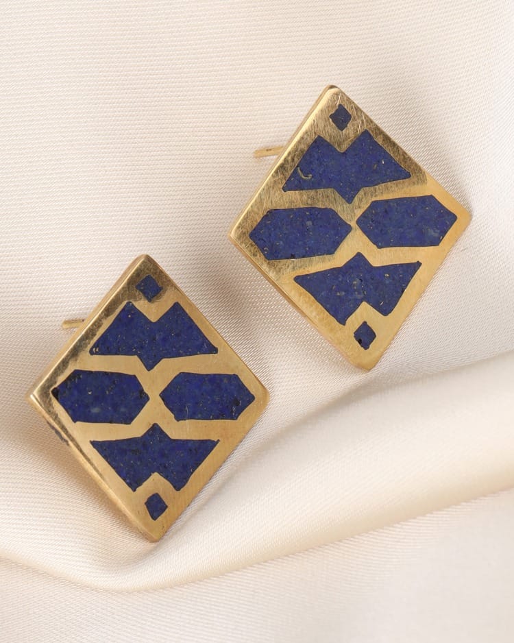 Lapis Lazuli Gold Drop Earrings