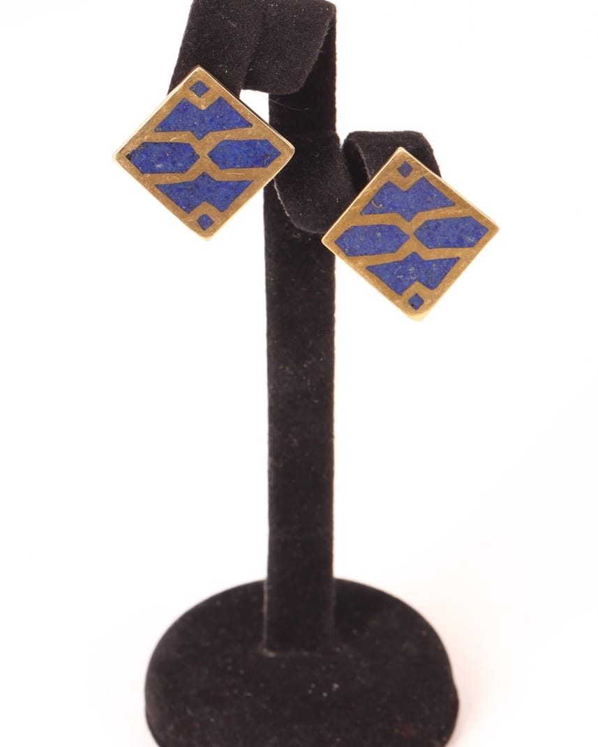 Lapis Lazuli Gold Drop Earrings