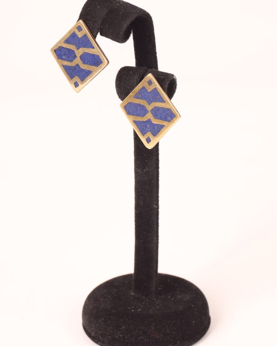 Lapis Lazuli Gold Drop Earrings