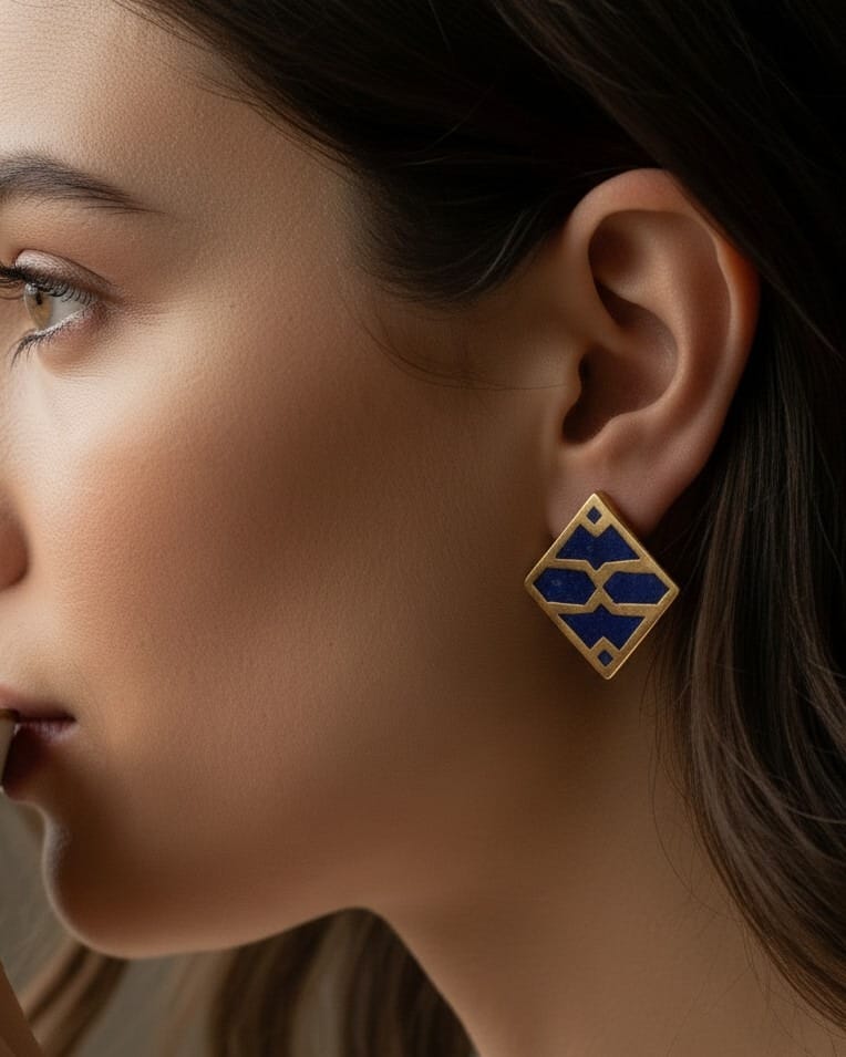Lapis Lazuli Gold Drop Earrings