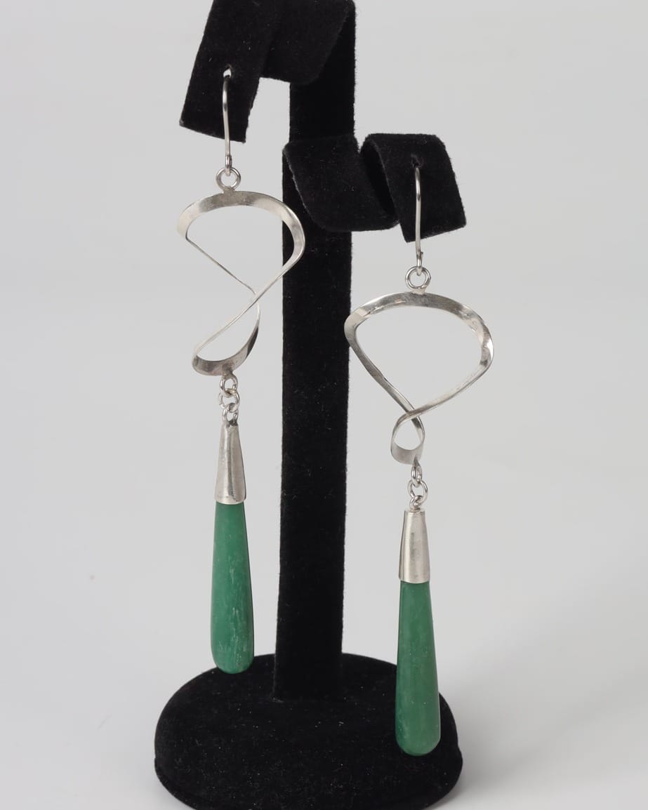 Twisted Jasper Silver Earrings & Necklace Set
