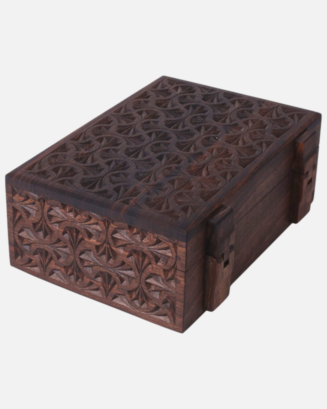 Walnut Wood Jewelry Box Hand Crafted Nuristani