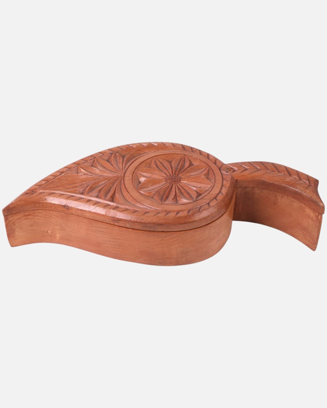 Handcrafted Rosewood Leaf-Shaped Candy Dish
