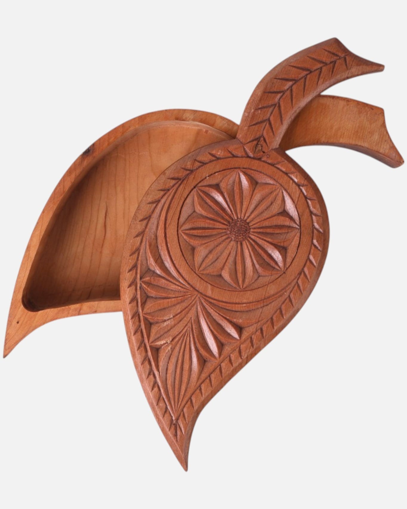 Handcrafted Rosewood Leaf-Shaped Candy Dish
