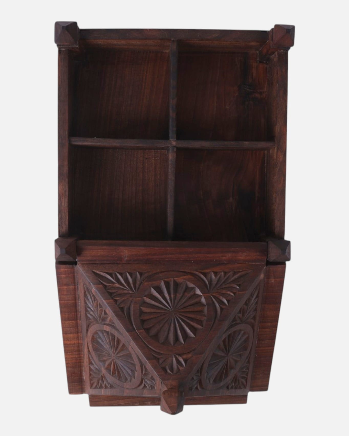 Handcrafted Four-Nut Wood Fruit Tray