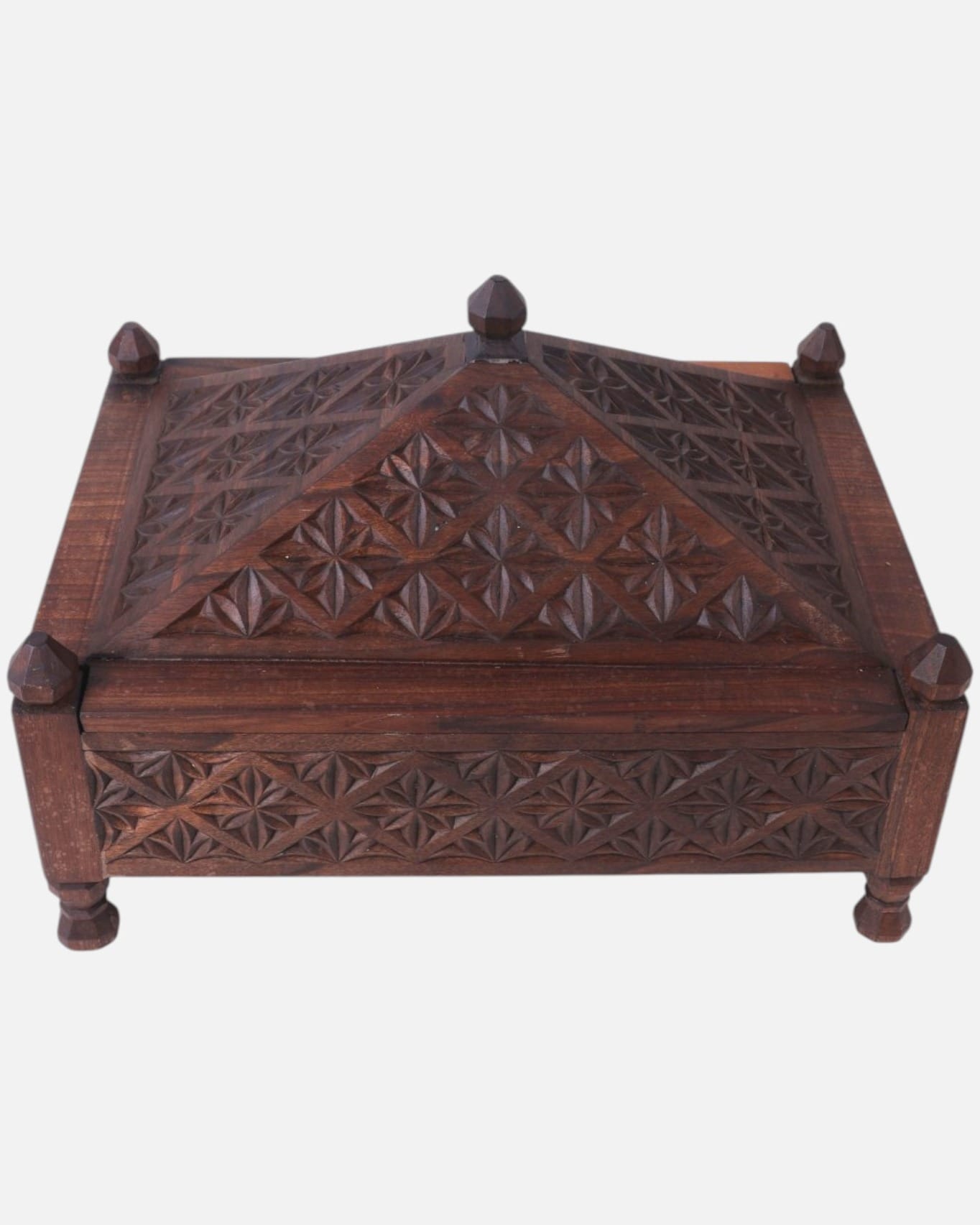 Dark Walnut Wooden Fruit Basket