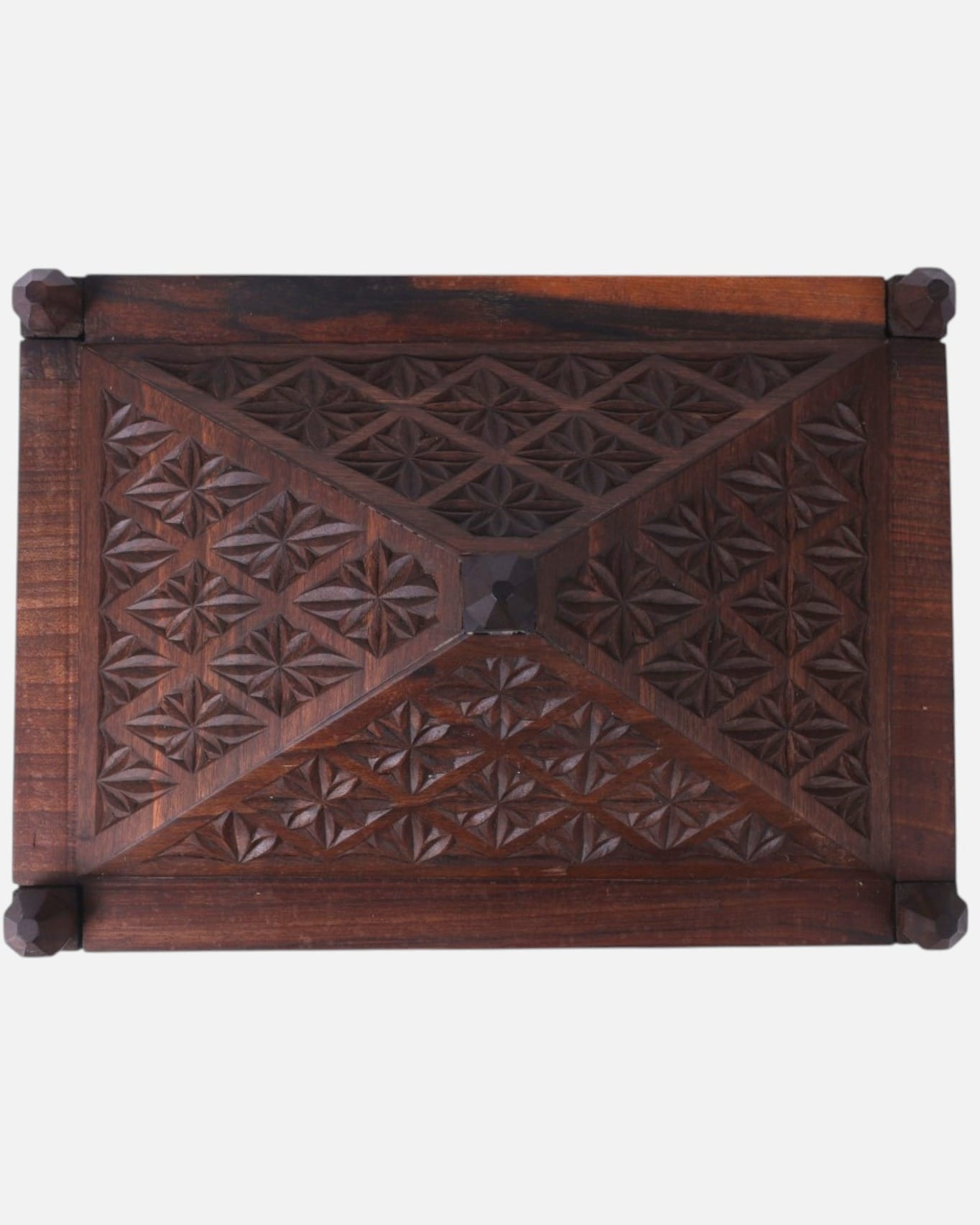 Dark Walnut Wooden Fruit Basket