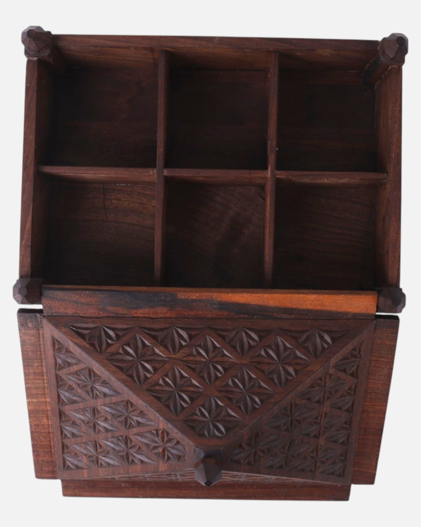 Dark Walnut Wooden Fruit Basket