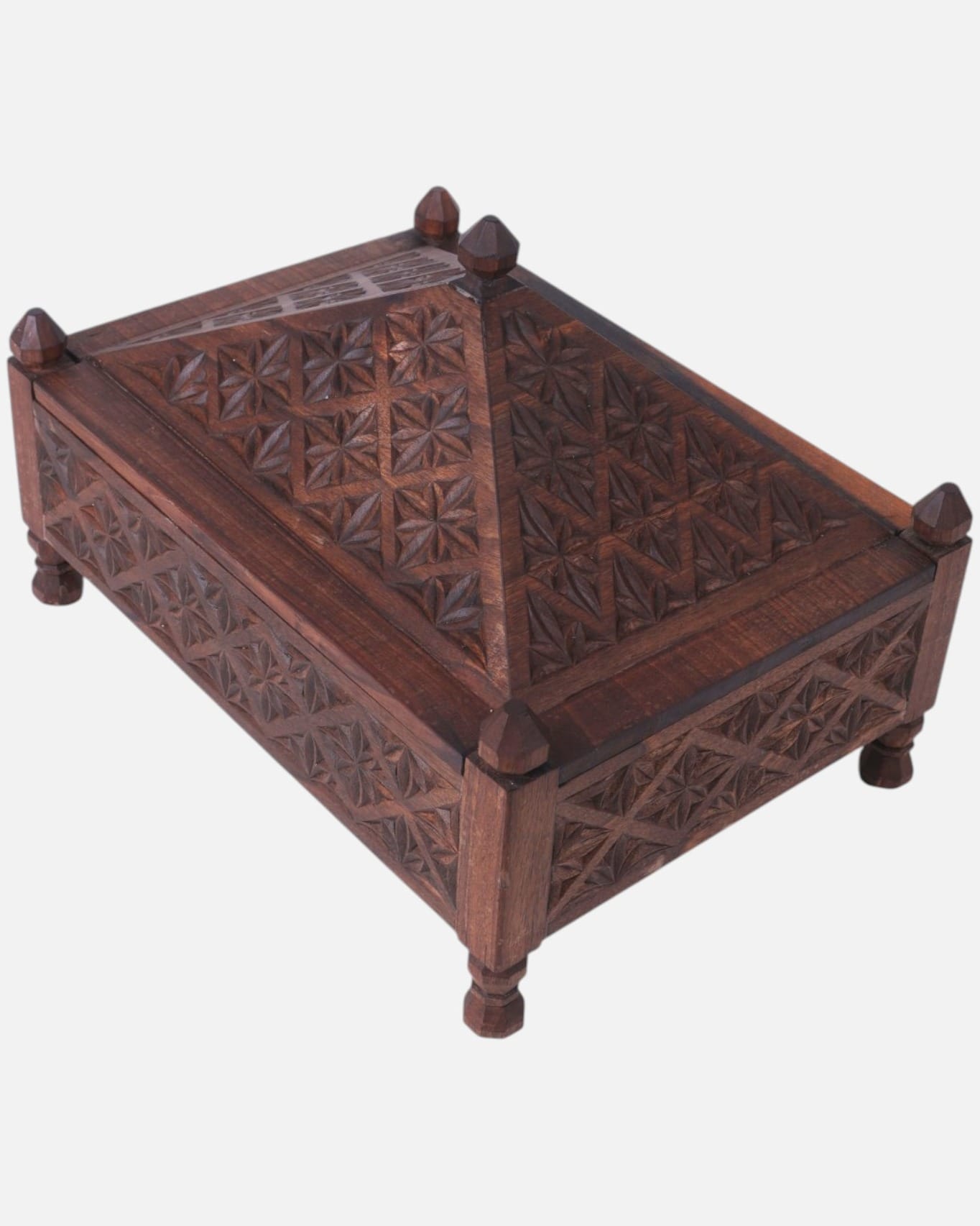 Dark Walnut Wooden Fruit Basket
