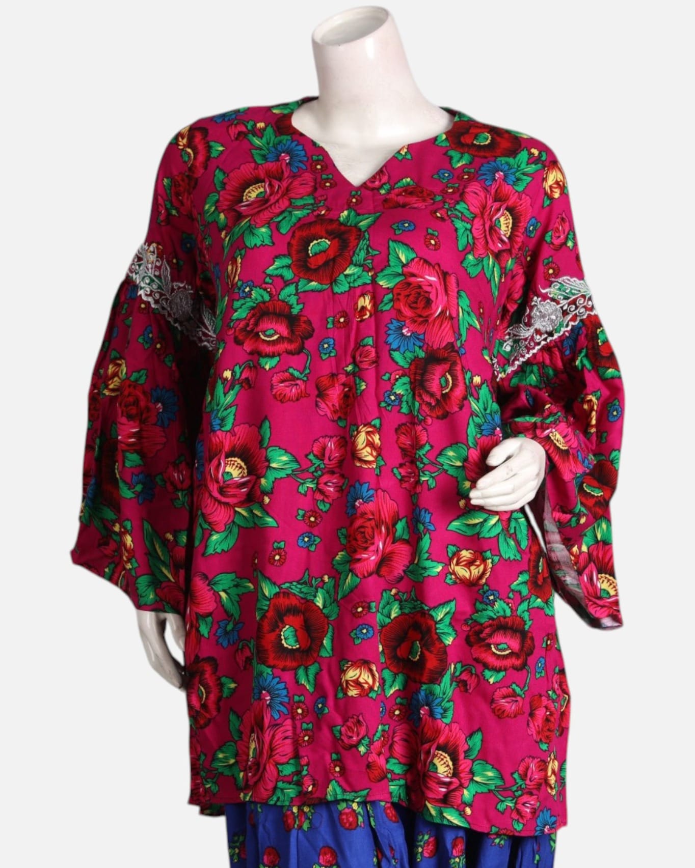 Embroidered Gulnagar & Linen Pants – Handcrafted