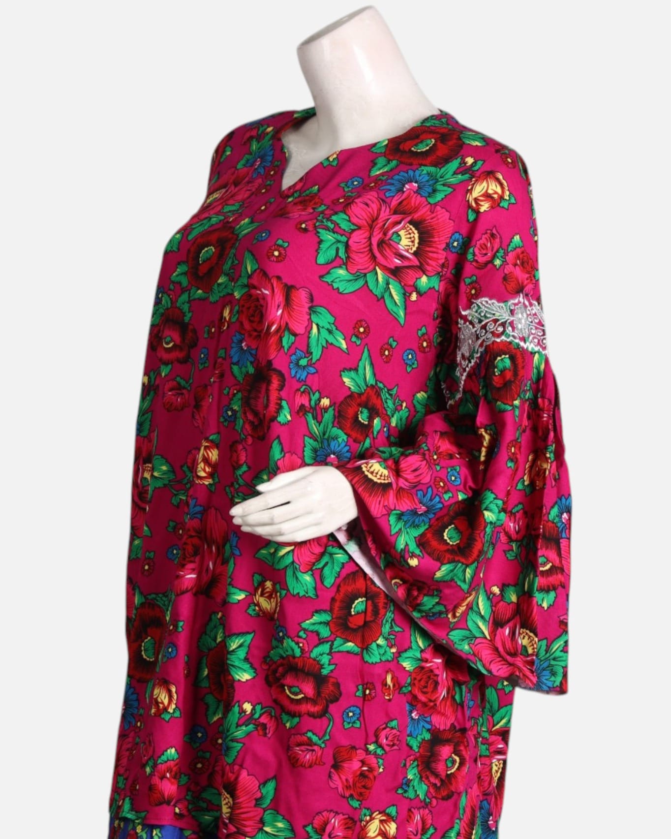 Embroidered Gulnagar & Linen Pants – Handcrafted